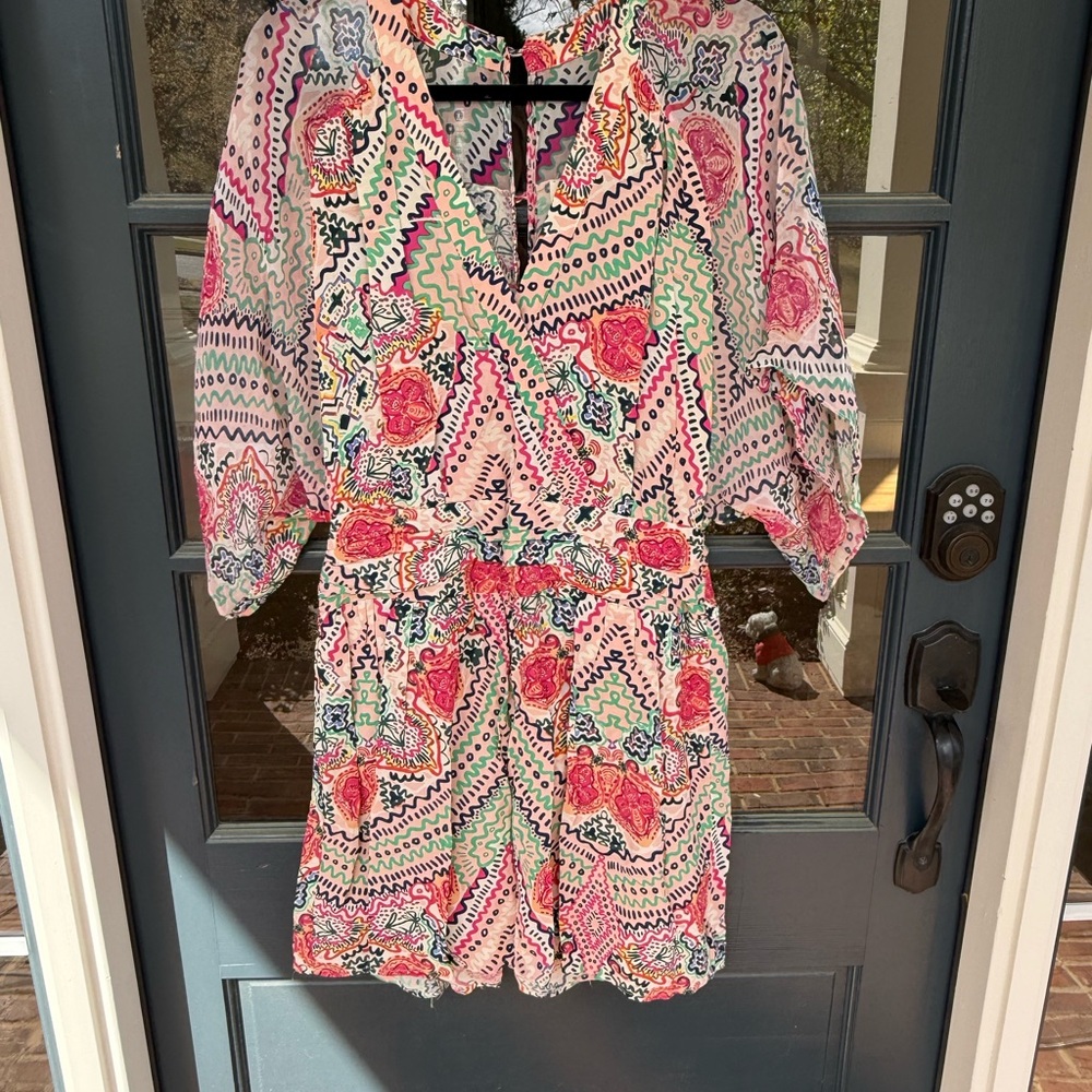 Maeve Pink Multi-Print Mini Dress